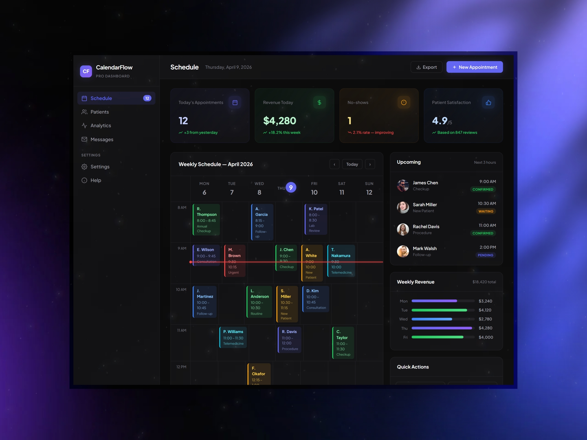 CalendarFlow Dashboard